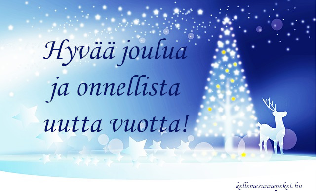 Boldog karácsonyt finnül, Hyvää joulua ja onnellista uutta vuotta! 