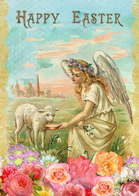 vintage húsvéti kép angyal
