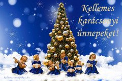 kellemes karácsonyi ünnepeket fenyő angyal