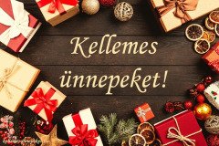 kellemes ünnepeket ajándék barna