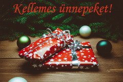 kellemes ünnepeket ajándék fenyő