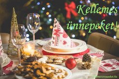 kellemes ünnepeket karácsonyi asztal