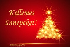 kellemes ünnepeket karácsonyfa piros