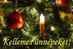 kellemes ünnepeket fenyő, gyertya