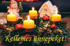kellemes ünnepeket gyertya, adventi koszorú