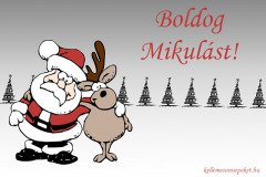 boldog mikulást rénszarvas