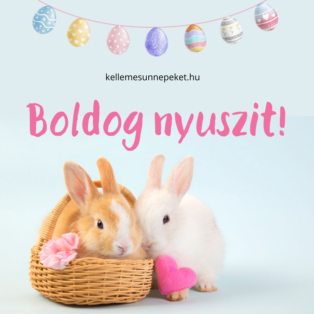 boldog nyuszit, gyönyörű húsvéti képeslap